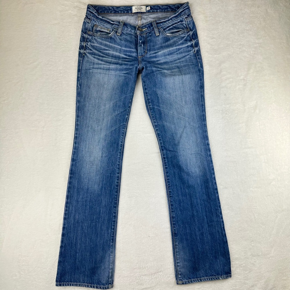 Abercrombie & Fitch Jeans Womens Bootcut Low Rise 4 Blue Flap Pocket Cotton